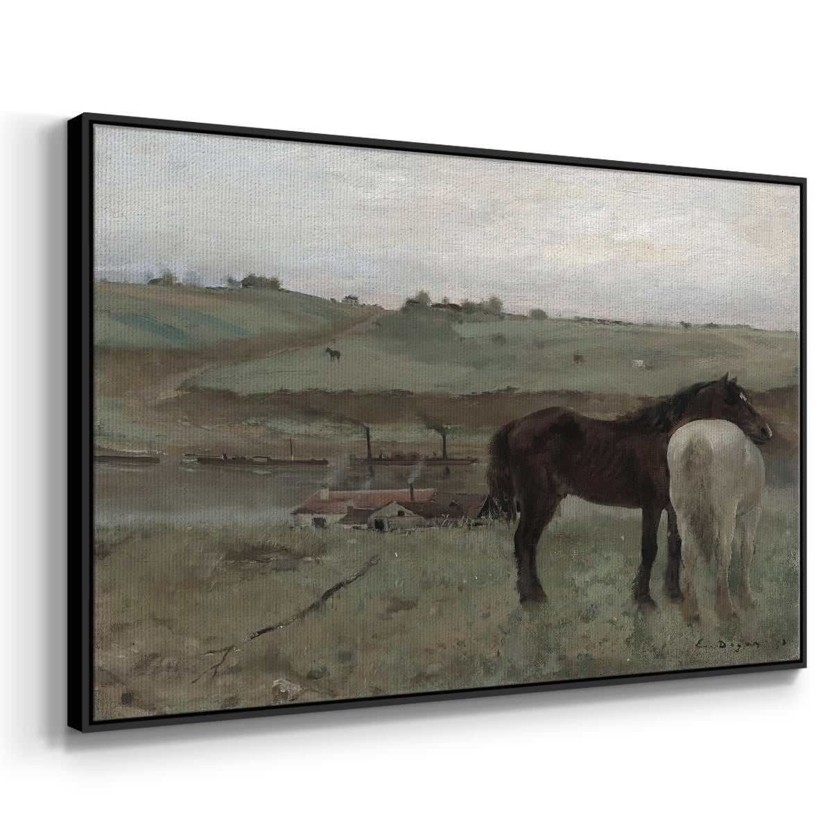Vintage Animal Print-XXI By Wexford Home Framed in Black Wood Gallery Wrapped Canvas 25 in. x 37 in.