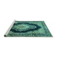 thumbnail image 2 of Ahgly Company Machine Washable Indoor Rectangle Medallion Turquoise Blue Traditional Area Rugs, 4' x 6', 2 of 4