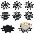 thumbnail image 1 of wonima02 Black Spider Web Coaster Halloween Non-Woven Cup Mat Pad for Home Kitchen Office Bar Party Table Decoration Supplies, WW-186, 1 of 1