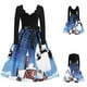 thumbnail image 1 of WILLBEST Vestido Acampanado Vintage Con Estampado De Notas Musicales Navideñas De Manga Larga Para Mujer, 1 of 3