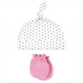 thumbnail image 5 of Hudson Baby Infant Girl Cotton Cap and Scratch Mitten Set, Xoxo, 0-6 Months, 5 of 6