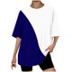 thumbnail image 2 of Fiudx Ropa de Mujer Camiseta Informal con Estampado de Letras para Mujer, Top de Manga Corta con Cuello Redondo y Hombros Caídos, 2 of 4