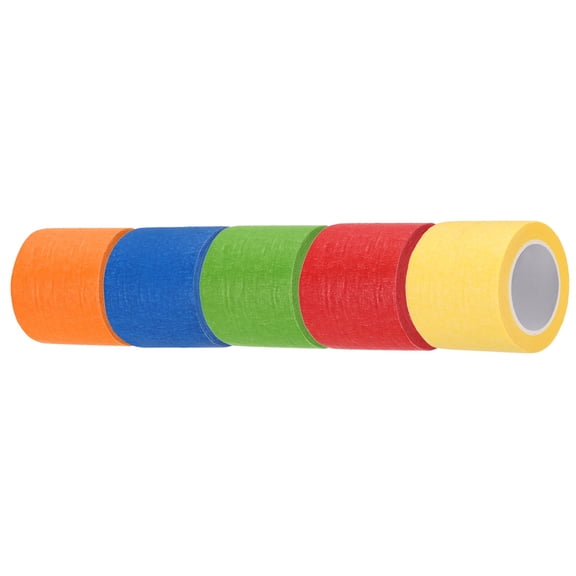 5pcs 2" x 11 Yard Colored Masking Tape, Dark Blue Green Red Yellow Orange