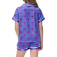 thumbnail image 4 of REDARER Girls Casual Bow Printed Button Lapel Short Sleeved Top Shorts and Pajamas Set,3-4 Years, 4 of 4