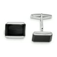 thumbnail image 1 of 925 Sterling Silver Rectangle Onyx Cuff Links Link Collar Stay   For Dad Mens  For Him, 1 of 6