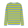 thumbnail image 4 of Qetyuw Womens Oversized Striped Sweatshirt Drop Shoulder Long Sleeve Crew Neck Shirts Casual Loose Pullover, 4 of 5