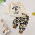 thumbnail image 3 of Xudanell Toddler Boy Winter Clothes Embroidery Baby Camo Fall Outfits Retro Smooth Sweatshirts Pants Set, 3 of 8
