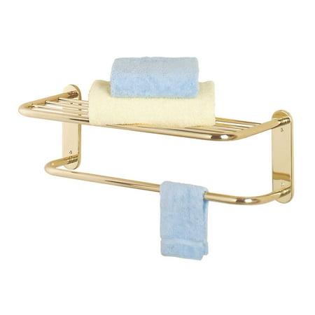 - 2 Tier Towel Bar Jeavy Duty Bright Solid Brass