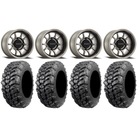 Method 409 15 Wheels Grey (4+3) 35 Sniper 920 Tires Kawasaki Mule Pro FXT