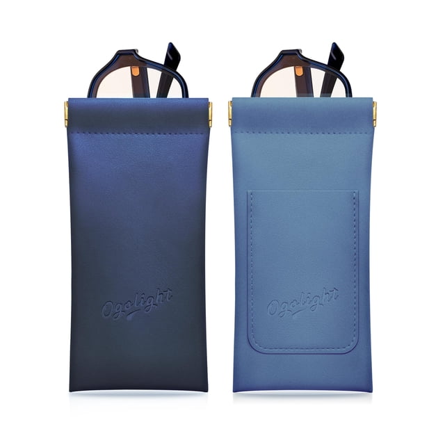 Funda para gafas OGOLIGHT de piel suave, paquete de 2 unidades, portátil