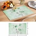 thumbnail image 6 of Green Flowers Placemats Set of 8 Spring Floral Elegant Pastoral Botanical Place Mats Indoor Wipeable Table Mats Washable Cloth Dining Table Placemats for Kitchen Holiday Party Home Decor 13x19 Inch, 6 of 9