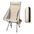 thumbnail image 2 of Silla de camping plegable Silla de playa portátil Silla plegable con respaldo con Beige, 2 of 9