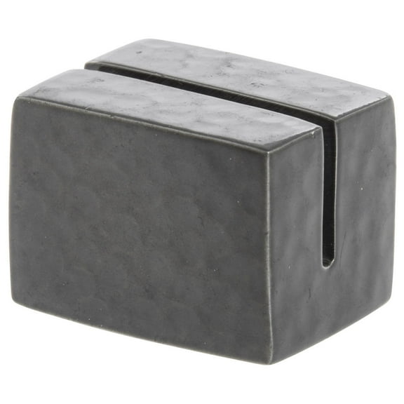 HUBERT® Countertop Sign Holder Card Holder in Black Aluminum with Hammered Finish - 1 1/4"L x 1"W x 1"H