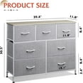 thumbnail image 3 of 7 Drawer Dresser TV Stand, Dressers for Bedroom, Fabric Storage Tower, Hallway, Entryway, Closets, Sturdy Steel Frame, Wood Top, Easy Pull Handle,, 3 of 15