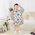 thumbnail image 6 of FORMRS Wearable Blanket Hoodie with Sleeves for Kids Cozy Flannel Sweatshirt, White Stars, 6 of 7