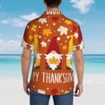 thumbnail image 4 of Fotbe Happy Thanksgiving Three Gnomes Camisa Hawaiana para Hombre Unisex – Camisa Casual de Verano con Botones de Manga Corta de Algodón y Lino,3X-Large, 4 of 7
