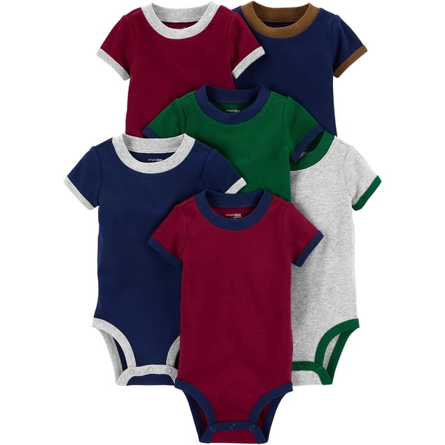 Bodysuits Simple Joys de Carter's Baby Boys de 6 a 9 meses, 6 unidades