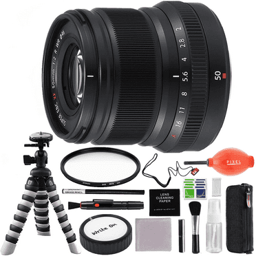 Fujifilm XF 50mm F/2 R WR Lens (Black) with Advanced Accessory and Travel Bundle | Fuji xf 50mm Lens