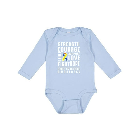 Inktastic Down Syndrome Awareness Strenth Courage Support Boys or Girls Long Sleeve Baby Bodysuit