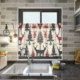 thumbnail image 4 of Yayeee Kitchen Curtains Tier Pair Light Filtering 27"x36" Rod Pocket Short Cafe Window Panel, Red Deer, 4 of 7