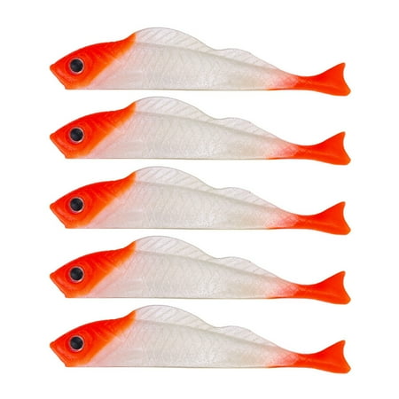 ZCKK 5Pcs Soft Bait 2.7g/7cm 3D Simulated Fish Eyes Soft Worm Fishing Lure Small Mini Natural Swimming Style Bait