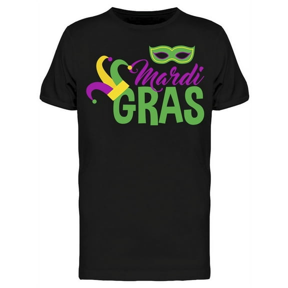 Jester Hat, Mask And Text T-Shirt Men -Image by Shutterstock, Male 5X-Large