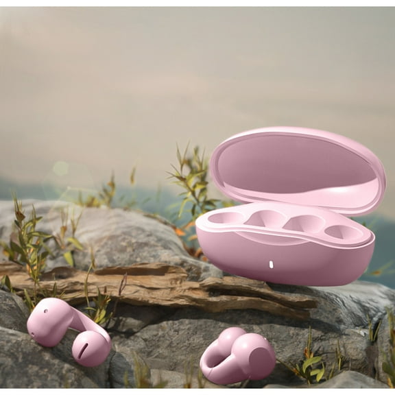 QTOCIO Bluetooth Headphones, Ear-Clip Wireless Headphones Bluetooth 5.3, Wireless Open Ear Clip On Headphone, Mini Sport Running Earring Earphone, Noise Cancelling