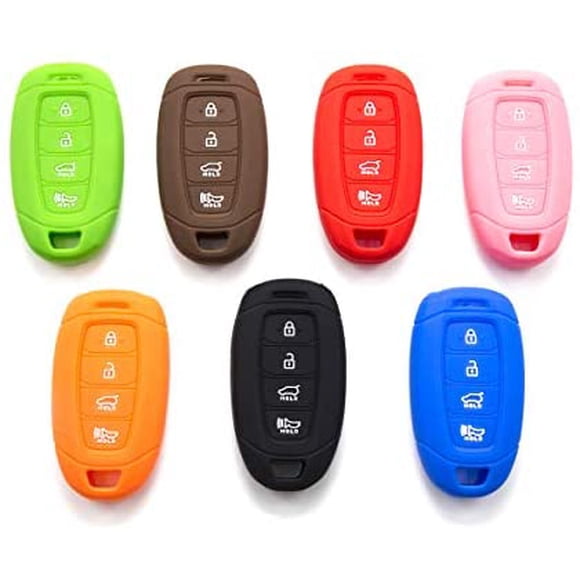 LIGHTKOREA 4 Boutons en Silicone Télécommande Smart Étui Protecteur Accessoires Compatibles avec Hyundai 2018 2019