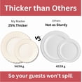 thumbnail image 3 of By Madee PREMIUM 60 Pc Ivory Scalloped Plastic Plates with Gold Trim – 30 Dinner & 30 Dessert Nice Plastic Plates for Party – Disposable & Elegant for Wedding, Showers, Special Moments (30 Guests), 3 of 8