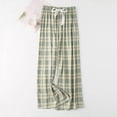 thumbnail image 2 of Pants for Women High Waist,Baggy Pajama Pants Women Wide Leg Palazzo Lounge Pants Elastic Waist Pajama Bottoms Free Size Sleepwear Pjs Trousers, 2 of 4