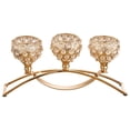 thumbnail image 1 of Candelabro de cristal de estilo europeo de 3 brazos para bodas y Navidad. Oro, 1 of 7