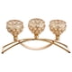 thumbnail image 1 of Candelabro de cristal de estilo europeo de 3 brazos para bodas y Navidad. Oro, 1 of 7