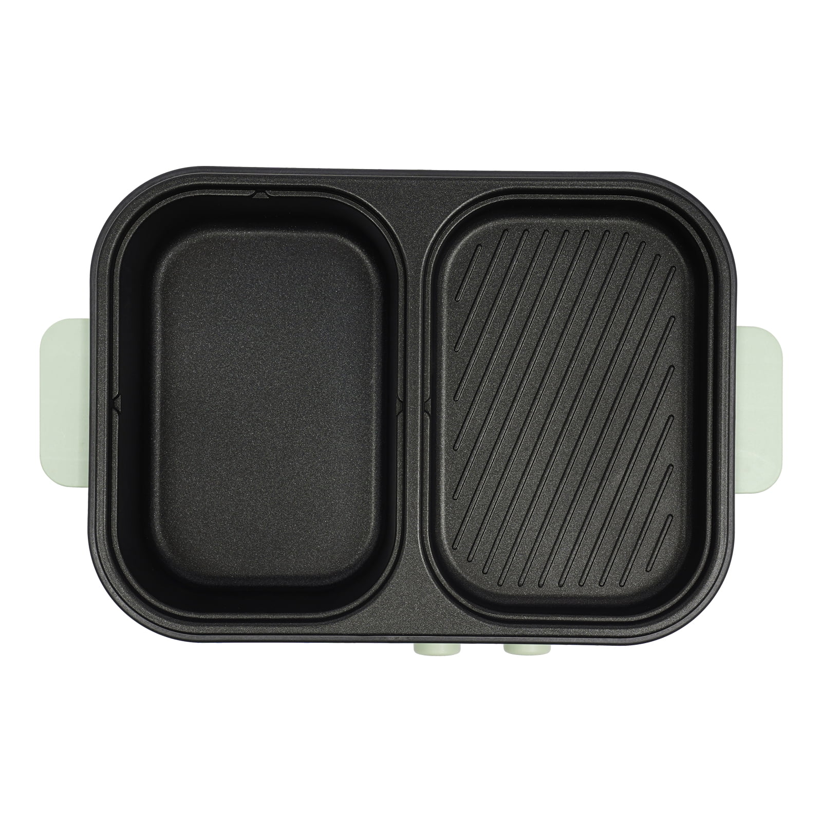 Miumaeov Mini 2-IN-1 Electric Hot Pot BBQ Grill Kitchen Smokeless Shabu Cooking Pan Nonstick Griddle 110V