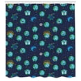 thumbnail image 3 of Emoji Shower Curtain, Planet Earth as Smiley Angry Happy Sad Cheerful Faces Expressions and Star Backdrop, Fabric Bathroom Set with Hooks, 69W X 75L Inches Long, Multicolor, by Ambesonne, 3 of 3