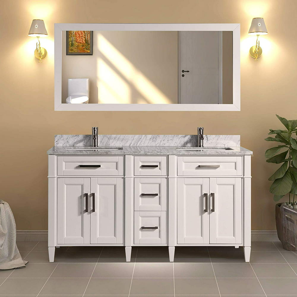 Vanity Art 60" Double Sink Bathroom Vanity Combo Set 5-Drawers, 2