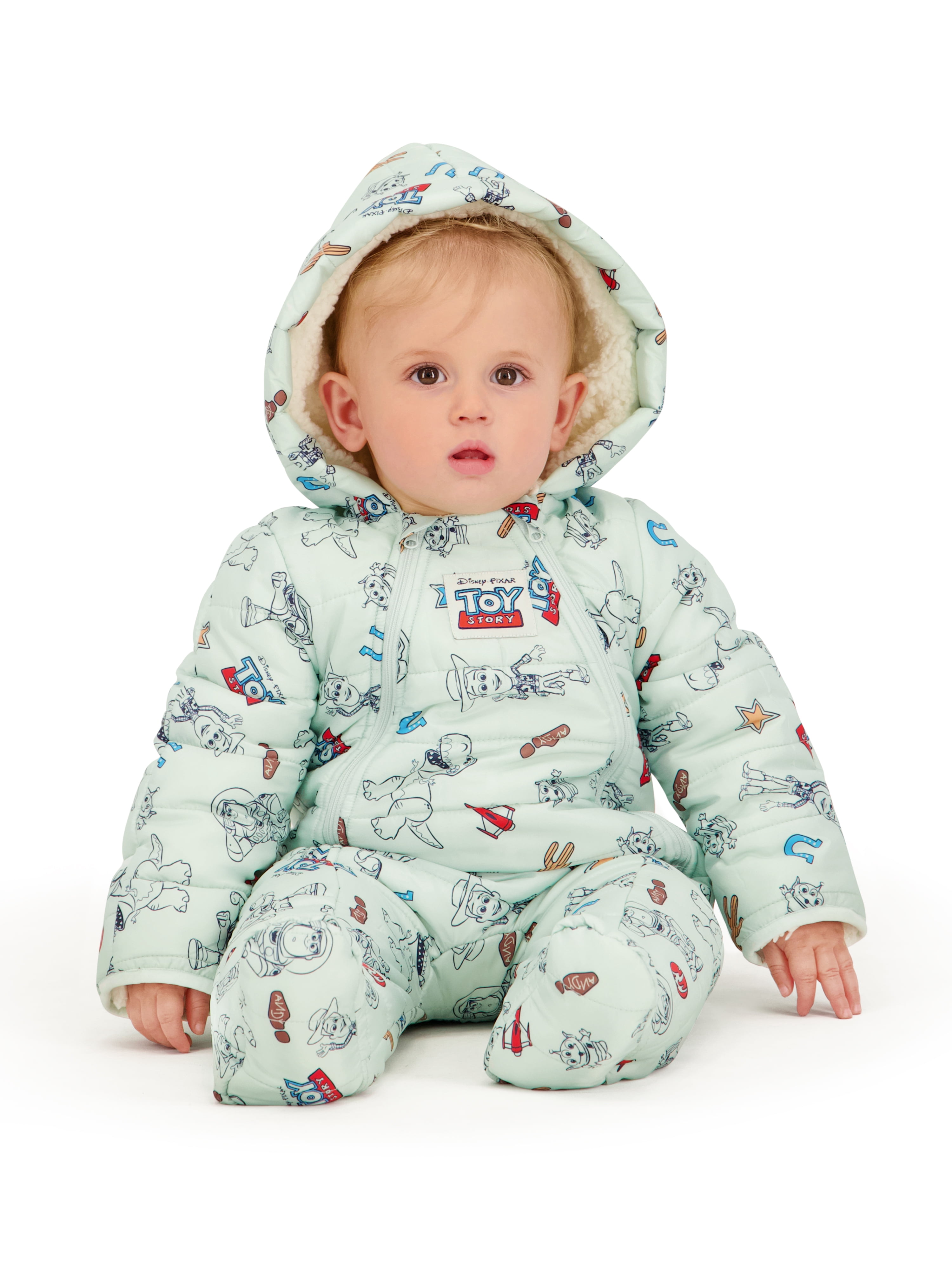 Character Baby Hooded Puffer Pram Suit, Sizes 0-9 Months