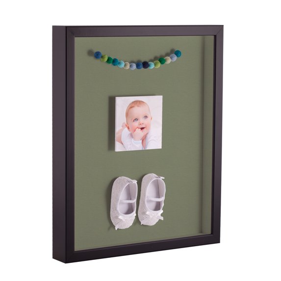 ArtToFrames 18x36 Inch Shadow Box Picture Frame, with a Satin Black Tall 1 Wide Shadowbox frame and Basil Mat Backing (4654)