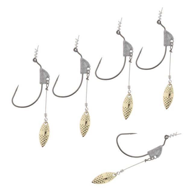 Anzuelos de pesca ponderados kusrkot de 5 piezas con pasador central 9.8g