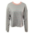 thumbnail image 4 of Women's Long Sleeve Striped T-Shirt with Color Design for Comfortable Everyday Wear Loose Fit and Round Neck Style, 4 of 4
