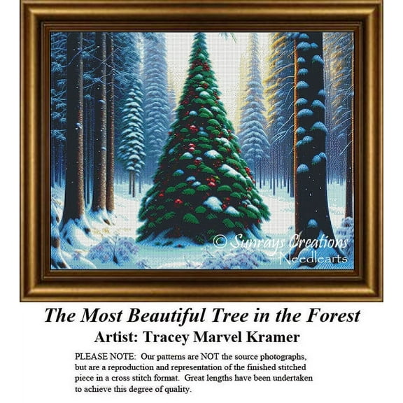 Christmas Cross Stitch | The Most Beautiful Tree in the Forest (Pattern Only, You Provide The Floss and Fabric)