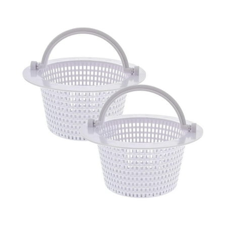 Replacement pool skimmer basket with handle, 2-pack - above ground pool through wall skimmer