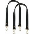 thumbnail image 1 of 2 correas de cuero negro para bolso, 60 cm, repuesto para asa de hombro, costura de cuero PU con cierres de aleación dorados., 1 of 9