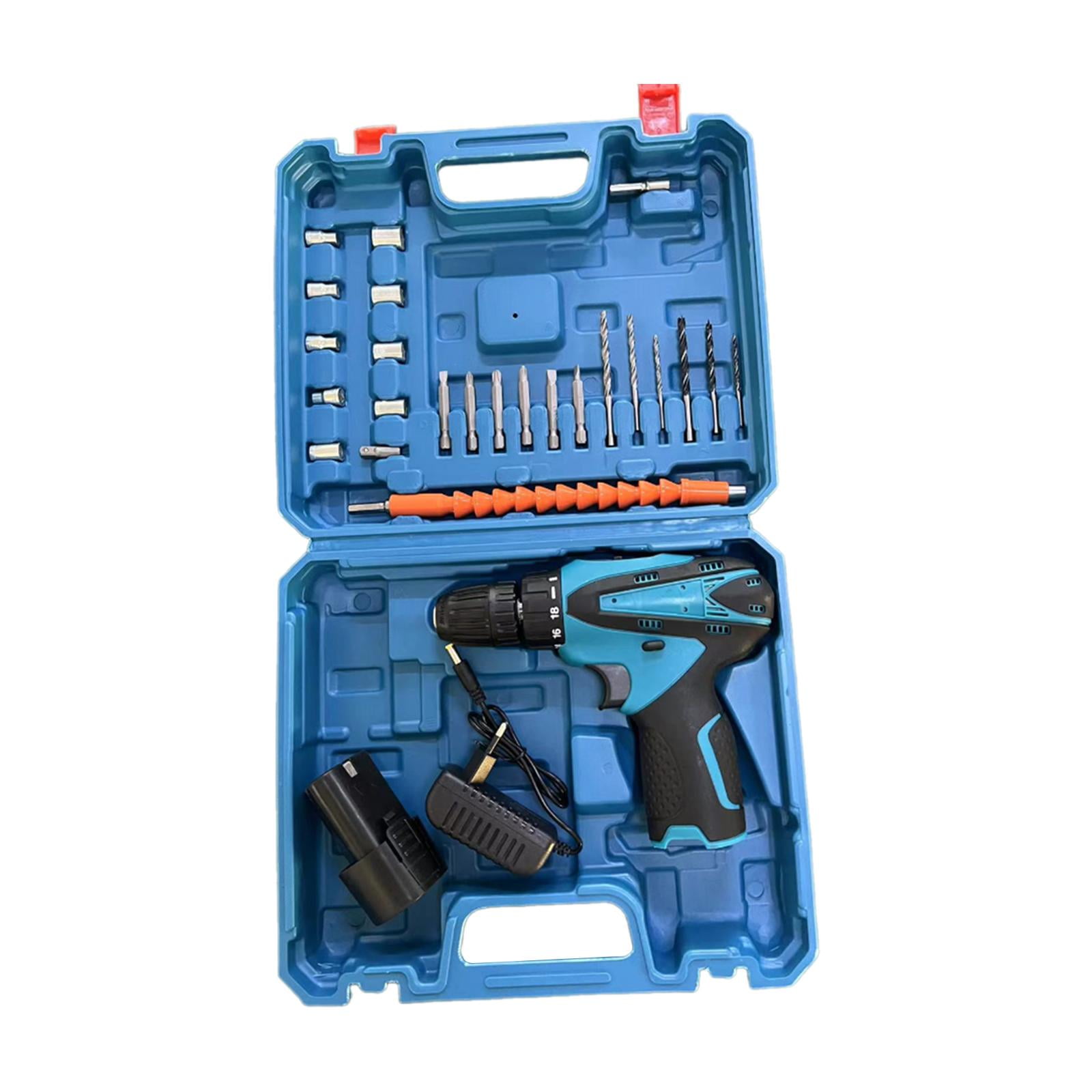 Yinanstore Power Drill Tool Compact Storage Case Impact Driver Electric Drill Tools Set 12V 1 Battery