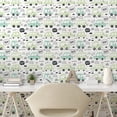 thumbnail image 3 of Ambesonne Cartoon Peel & Stick Wallpaper for Home, Traffic Cars Beep Driving, 13"x72", Dark Grey and Pale Green, 3 of 6