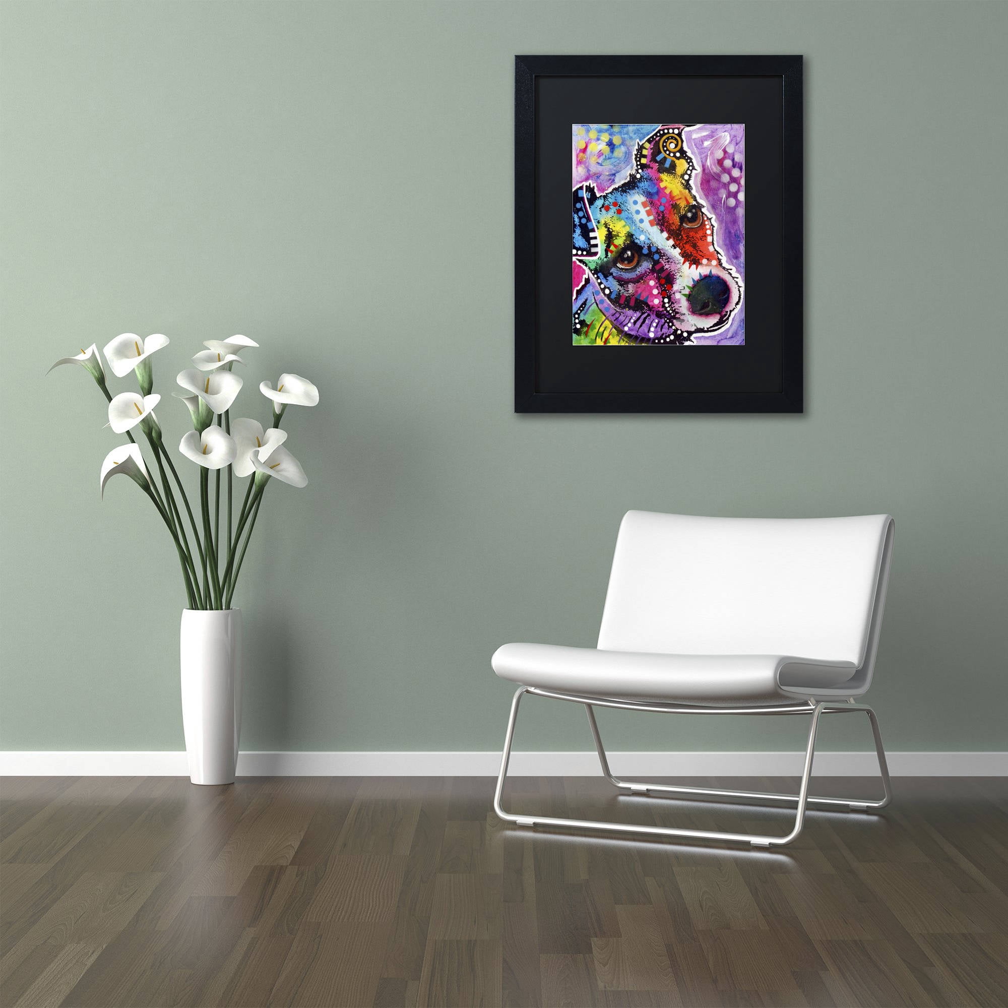 Trademark Fine Art "Dreamy Jack" Canvas Art by Dean Russo, Black Matte, Black Frame