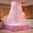 thumbnail image 2 of Breathable Round Canopy Lace Princess Style Mosquito Net Bed Curtain Netting (Pink), 2 of 8