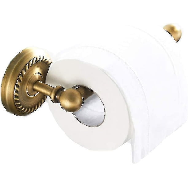 Portarrollos de latón antiguo, portarrollos de papel higiénico, soporte de rollo de papel higiénico de cobre retro para montaje en pared