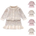 thumbnail image 3 of Gpaecead Girls Princess Skirt Set Long Sleeve Ruffled Skirt 2 Piece Set Knitted Sweater Dress Suit 0-11Y Pink, 3 of 3