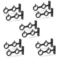 Curtain Rod Bracket, 12Pcs Double Curtain Rod Holder, Double Rod Brackets Hooks for Living Room Bedroom Curtain Rods