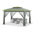 thumbnail image 4 of AVAWING 11x11 ft Outdoor Pop-up Canopy, Party Tent with Sidewalls, Patio Wedding Tent, Gray & Green, 4 of 6